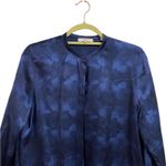 Vince  Blue Winter Tie Dye Silk Long-Sleeve Button-Down Blouse Sz 4 Photo 2