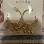 Ettika  Gold Hoop Earrings with Dangle Charms NWT Photo 1