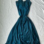 Victoria's Secret Vintage Victoria Secret Gold Label Elegant Teal Lace Trim Nightgown Photo 6