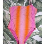 Kendall + Kylie Pink Orange Ombre Sunset Tie Dye One Piece Swimsuit Size Large Photo 0