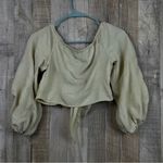 SheIn Small Puffy Cream/Light beige 3/4 sleeve bottom tie Cropped Shrug Photo 1