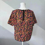 Fun & Flirt Womens Short Sleeve Neon Floral Top Size Large Photo 2