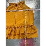 Ro & De  Yellow Gold Spaghetti Strap Ruffled Tiered Sheer Camisole Medium‎ Photo 5