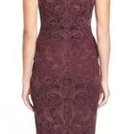 Tadashi Shoji Tadashi‎ Shoji Embroidered Illusion Yoke Lace Sheath Dress Blackberry Size 2 Photo 1