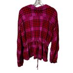 Free People We The Free Women's Plaid Button Up Shirt Red Size Medium Photo 6