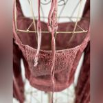 Altar'd State Altar’d State pink velvet butterfly print long sleeve crop top size small Photo 7