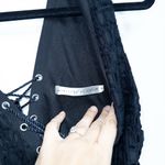 Ministry of Style Black Crochet Lace Dual Tie Shift Dress Size 4 Photo 3