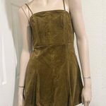Urban Outfitters UO Kensie Corduroy Army Green LaceUp Back Fit N Flare Dress M Photo 0