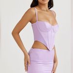 House Of CB ELODIE ORCHID SATIN MINI SKIRT, Size Large, $135 Photo 8
