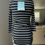 Ingrid And Isabel Black and White Striped Women's  Maternity Top Photo 3