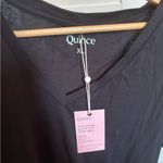 Quince  Organic Cotton V-Neck T-Shirt sz XL Short Sleeve Tee Black NWT Photo 2