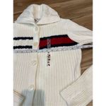 Tommy Hilfiger  NWOT 90's White Blue and Red Classic Cable Knit Cardigan Sz M Photo 6