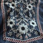 J Jill Denim Indigo Chambray Embroidered Sleeveless Blouse 100%‎ Lyocell Boho S Blue Photo 3