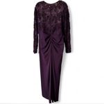 XScape Long Sleeve Lace Bodice Ruffled Formal Dress Photo 1