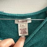 Sundance Teal Button-Accent Henley Knit Sweater Silk Blend Autumn Women’s M Photo 2