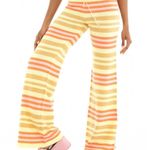 Scotch & Soda  NEW Orange Yellow Pink Stripe Flare Knit Crochet Pants - XL Photo 9