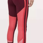 Lululemon  Zip The Line Crop 23" Leggings High Rise Reflective Deep Ruby‎ Coral 4 Photo 0