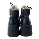 AQUA  Miranda Women's Black Lace Up Round Toe Lug Sole Faux Fur Hiker Boots 8 Photo 2