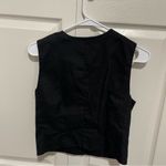 Ann Taylor  Classic Black Vest V Neck Linen Blend size 4P Photo 2