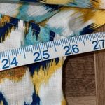 Chico's Womens Cabo Ikat 3/4 Sleeve No Iron Button Up Shirt Soleil Yellow 4 NWT Photo 6