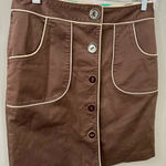  Milly Of New York Mini Skirt Brown Pencil Skirt Button Front Size 4 Photo 1