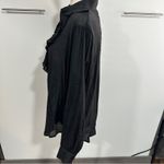 Evys Tree Size 1X Black Savannah Ruffle Front Blouse Shirt Career Church Date Photo 2