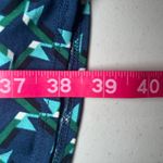 Laundry by Shelli Segal  Blue Green Geometric Blouse Drawstring Tie Mini Dress 10 Photo 8