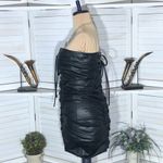 Forever 21 Black Faux Leather Lace Up Corset Mini Dress S Photo 13