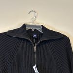 Gap Black Ribbed Knit Full Zip-Up Sweater Jacket with pockets Women’s XL Photo 3