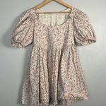 Sandy Liang  Hugo Dress pink floral bow babydoll dress size 6 Photo 3