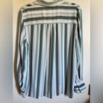 Mango MNG White Multicolor Striped Button Down Cuffed Long Sleeve Blouse #MBG Photo 10