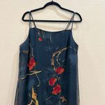 Saint Tropez West St Tropez West Dress 14 Black Red Floral Spagetti Shift Midi VTG 90s Y2K Goth Photo 6