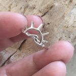 Sterling Silver Sun and Wave Ring Size 6 Photo 1