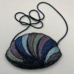 VINTAGE MAGID Handmade Beaded Crossbody Formal Shell Handbag Black Photo 2