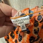 Waverly Grey Printed Dress Smocked ruched bodice size medium orange animal print Photo 7