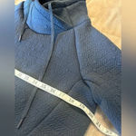 Athleta  Quilted Sweatshirt Size Small Navy Pullover Photo 3