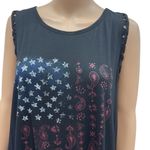 Maurice's  American Flag Paisley Print Twist Sleeveless Graphic Tee Top Womens XL Photo 2