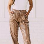 These Three Boutique Mocha Leather Joggers  Photo 2