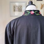 Victor Costa Occasion Floral Embroidered Coat Tunic Jacket Vintage Size 1X Black Photo 8