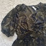 Madewell Blouse Shirred Puff-Sleeve Top in Satin Mossy Umber Floral XS NWT New Photo 4