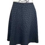 Gap A-Line Skirt Knee Length Floral Eyelet Black Cotton Women Size 4 Photo 0
