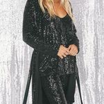 Show Me Your Mumu Encore Kimono Black Wrap Dress Midnight Glitz Sequins M NWT Photo 0