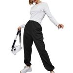 SheIn Curve Black Elastic Waist w/ Pocket Sweatpants Size 1XL EUC #6304 Photo 0