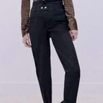 ZARA NWT Skinny High Rise Gold Clasp Belted Cotton Trouser Pants Photo 0