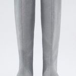 ZARA Silver Rhinestone Heeled Knee High Boots Heels Photo 4