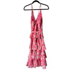 Adelyn Rae  Ruffle Floral V-Neck Spaghetti Strap Open Back Tiered Midi Dress S Photo 4