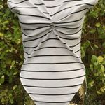 ZARA Black And White Striped Bodysuit Photo 0
