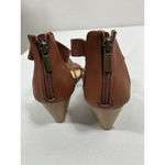 Womans Just Fab Eden Strappy Open Toe Wedge Sandals 10 Brown Photo 4