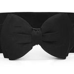 1pc Fashionable Elastic Wide Bowknot Waistband, Decorative Belt Dress, Sweater, Down Jacket, Shirt, Dress, ideal choice for gifts Black Size XS Photo 3