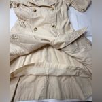 American Living Trench Coat Womens Size 14 Beige Pleated Classic Preppy Khaki PI Photo 9